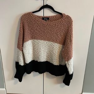 Lulu’s color block boucle sweater